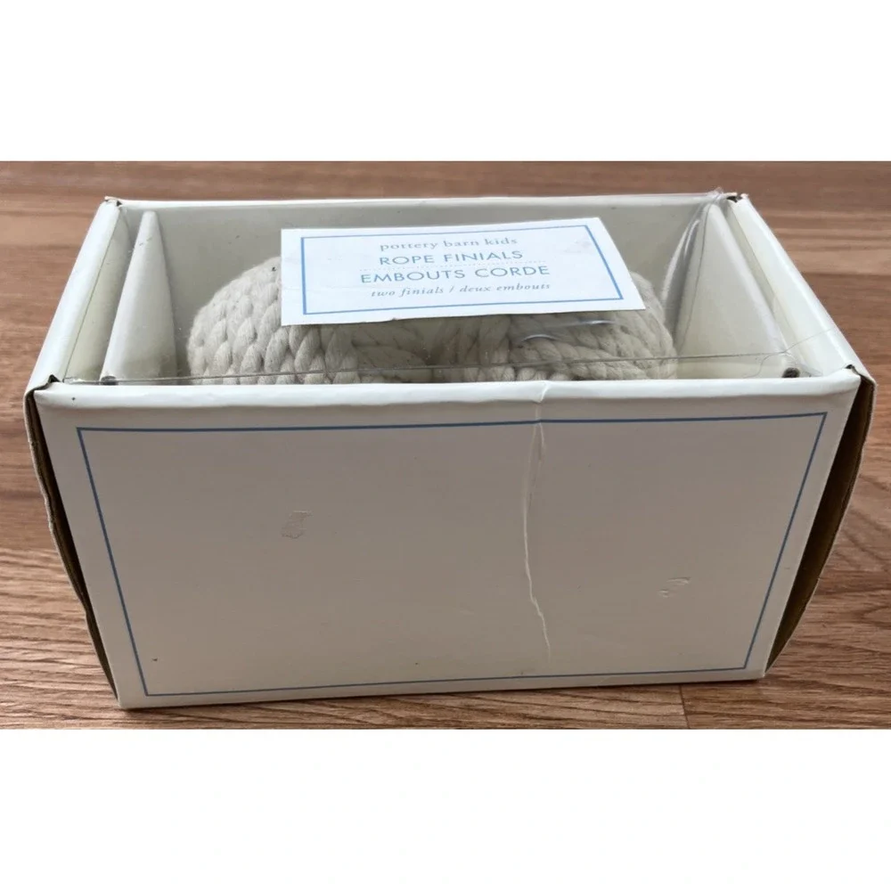 Pottery Barn Kids Rope Ball Finials, Set of 2 NEW